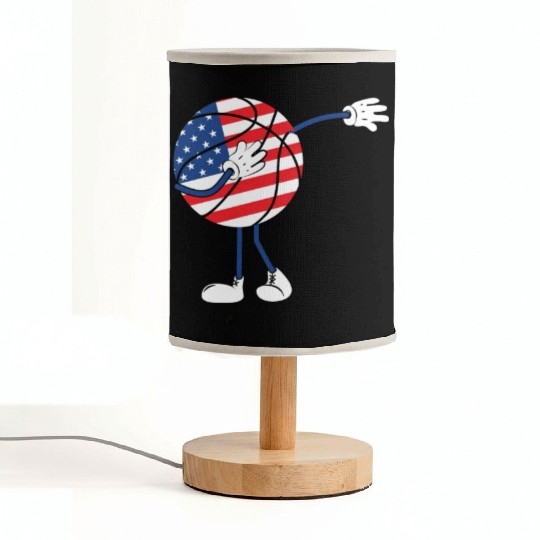 America USA Flag 4th Of July Basketball Player Fabric Lamps