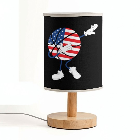 America USA Flag 4th Of July Basketball Player Fabric Lamps