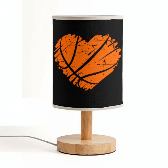 I Love Basketball with Heart Shape Fabric Lamps