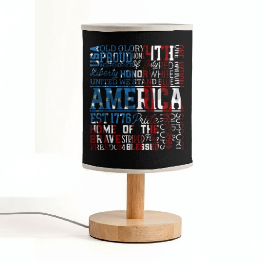 Patriotic Veteran USA Flag American Memorial Day Fabric Lamps