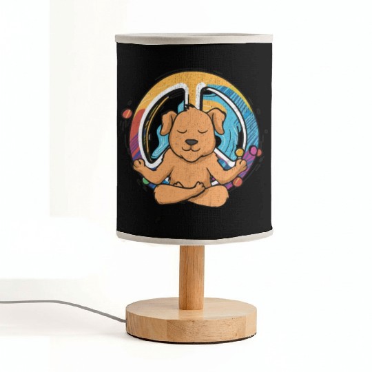 Hippie Dog Peace Sign Yoga Canine Lover Hippies Fabric Lamps