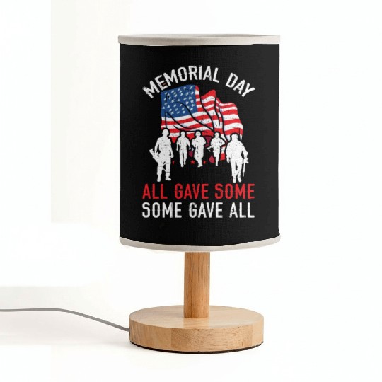 All Gave Some Some Gave All USA Flag Memorial Day Fabric Lamps