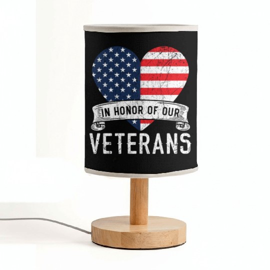 Patriotic Veteran USA Flag American Memorial Day Fabric Lamps