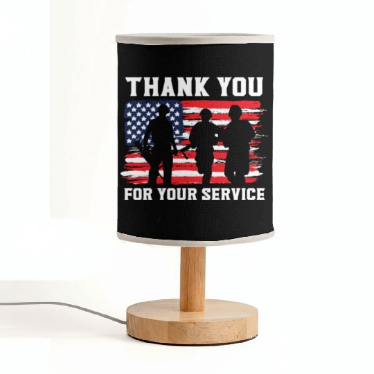 Patriotic Veteran USA Flag American Memorial Day Fabric Lamps