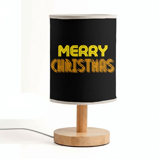 Merry Christmas Yellow Neon Colors Fabric Lamps
