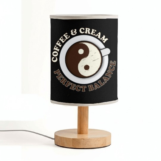 Yin Yang Yoga Coffee and Cream Fabric Lamps