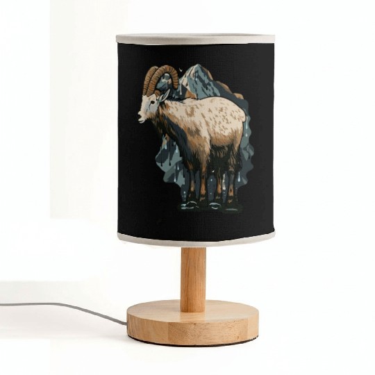 a mountain goat lives in the mountains Fabric Lamps