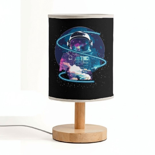 Galaxy Astronaut Full Moon Astronomy Space Science Fabric Lamps