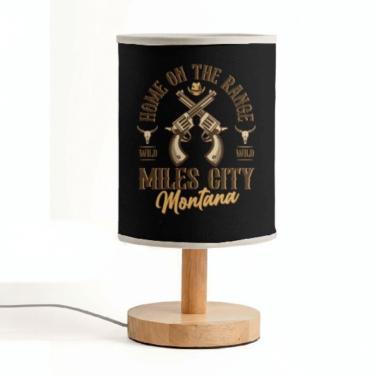Miles City Montana wild west town Fabric Lamps