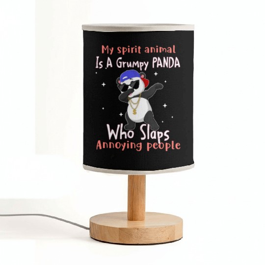 Grumpy Panda Who Slaps Annoying People Fabric Lamps