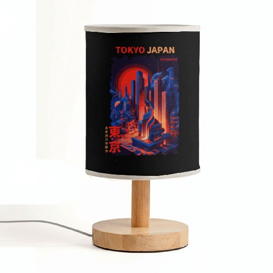 Tokyo Japan Futuristic Cyber City Urban Vaporwave Fabric Lamps