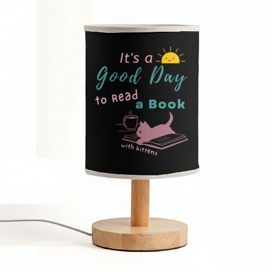 Good Day to Read Drink Coffee playing with Kittens Fabric Lamps