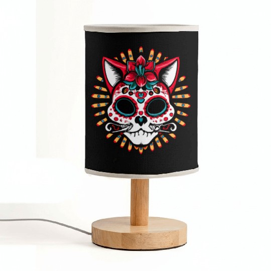 Day of the dead Cat Fabric Lamps