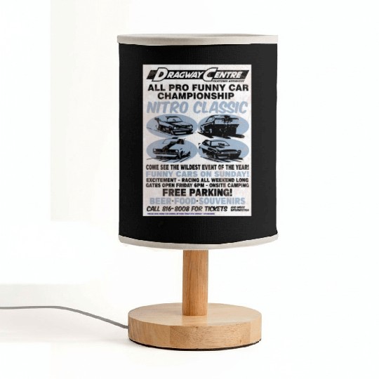 Vintage Hot Rod Classic Drag Racing Poster Fabric Lamps