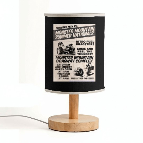 Vintage Hot Rod Classic Drag Racing Poster Fabric Lamps