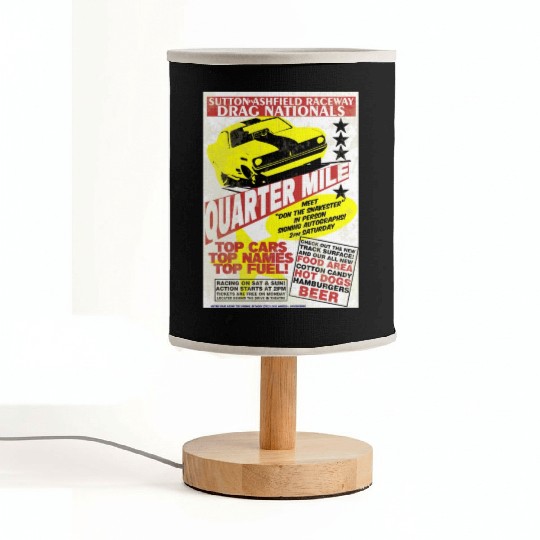 Vintage Hot Rod Classic Drag Racing Poster Fabric Lamps