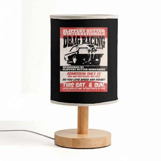 Vintage Hot Rod Classic Drag Racing Poster Fabric Lamps