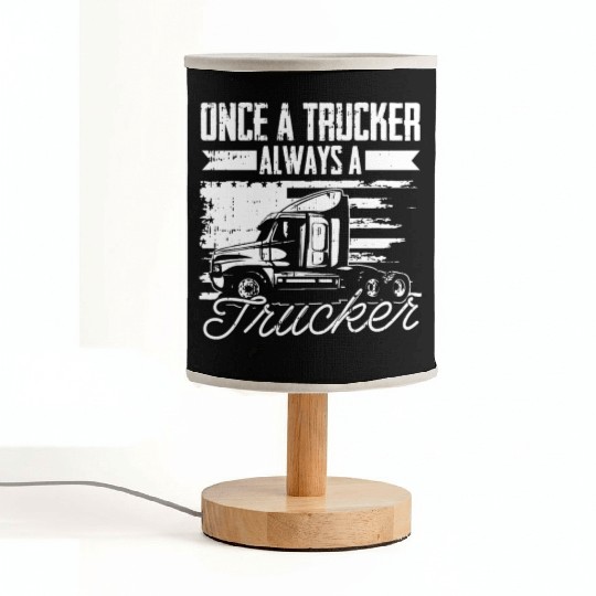 Truck Driver Us Flag Old Man Trucker Fabric Lamps