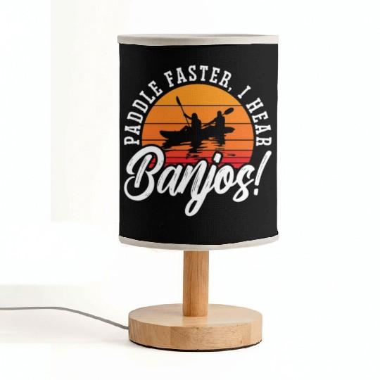 Banjo Paddle Faster I Hear Folk Music Banjo Player Fabric Lamps