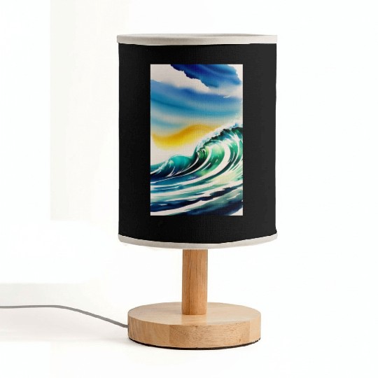 Ocean Waves Painting Design Fabric Lamps