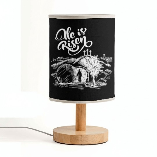 He Is Risen - White Drawing HD Fabric Lamps