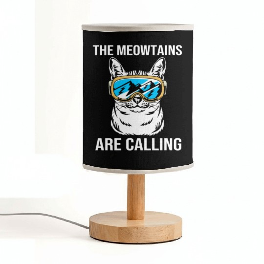 Cat Skiing The Meowtains Are Calling Fabric Lamps