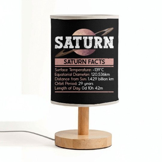 Saturn Planet Facts Space Lover Solar System Fabric Lamps