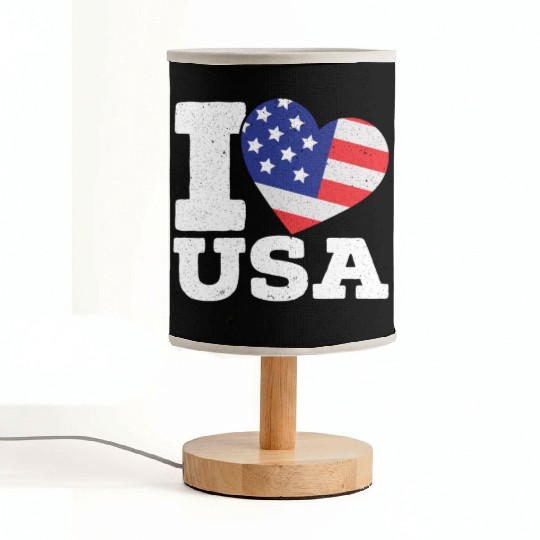 Patriotic America I Love USA Flag 4th Of July Fabric Lamps