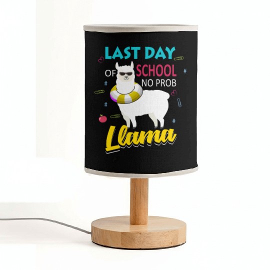 Llama Last Day of School Teacher No Prob Fabric Lamps