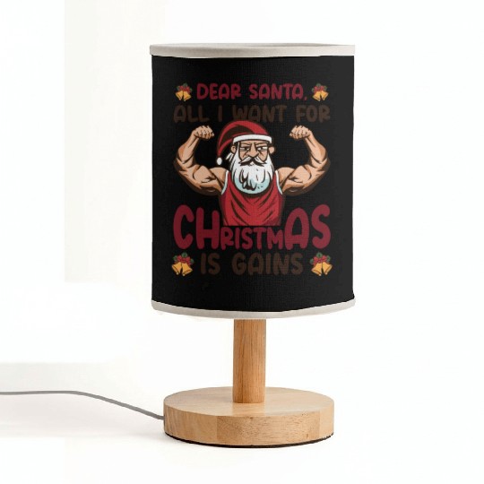 Dear Santa Christmas Gym Training Holiday Workout Fabric Lamps