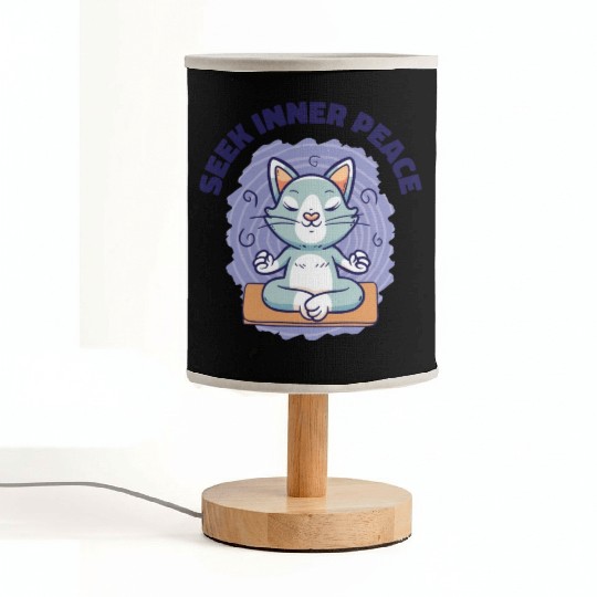 Serenity Cat Yoga Cat Owner Meditation Yoga Fan Fabric Lamps