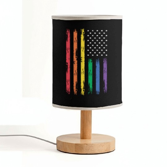 LGBTQ Patriotic Rainbow US Flag Fabric Lamps