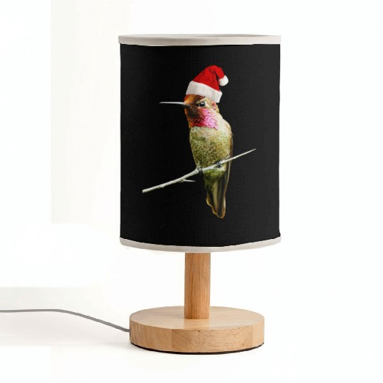 Hummingbird Santa Cute Christmas Hat Design for Bi Fabric Lamps