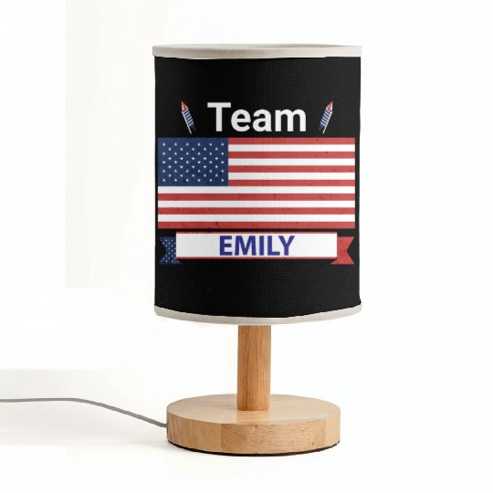 Team Emily USA American Flag Stars Fabric Lamps