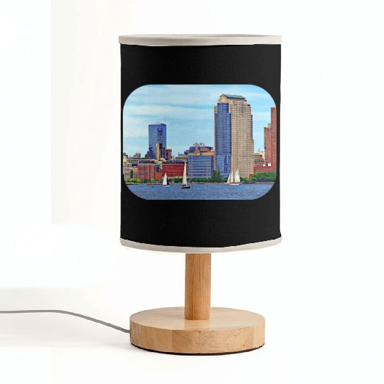 Manhattan NY - Boats By Manhattan Skyline Fabric Lamps