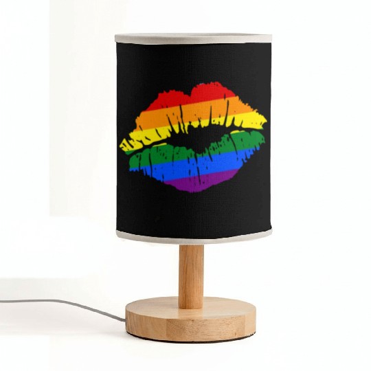 Artistic Gay Pride Rainbow Flag LGBTQ Lips Fabric Lamps