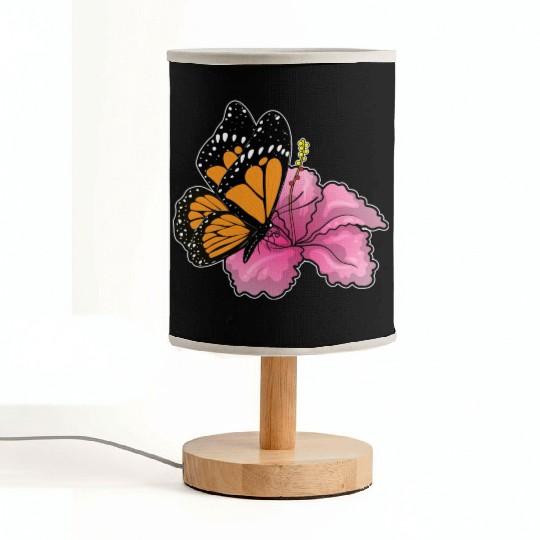 Butterfly Hibiscus Flower Fabric Lamps