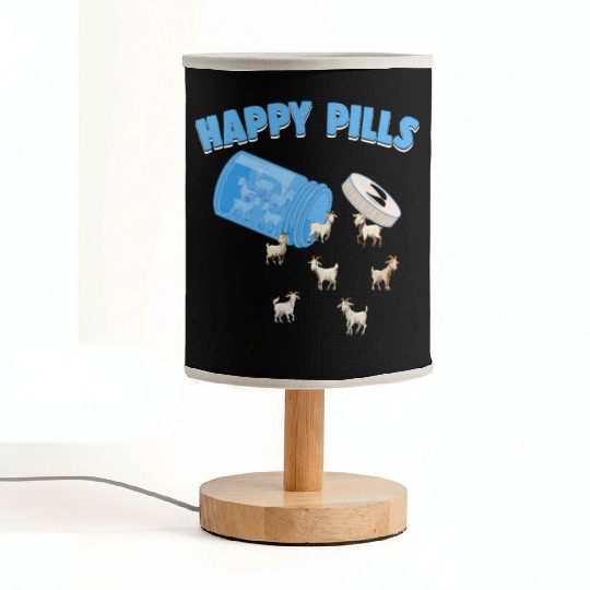 Happy Pills Farm Animal Funny Goat Lovers Humor Fabric Lamps
