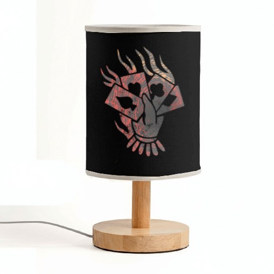 Poker Player Hand Burning Cards Casino Fabric Lamps