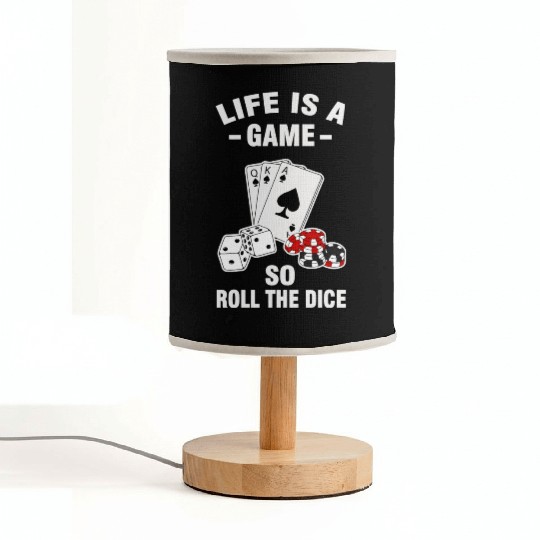 Lucky Casino Gambler Dice And Poker Cards Fabric Lamps