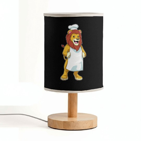Lion As Cook With Chef Hat Cooking Apron Fabric Lamps