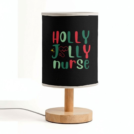 HOLLY JOLLY NURSE Fabric Lamps