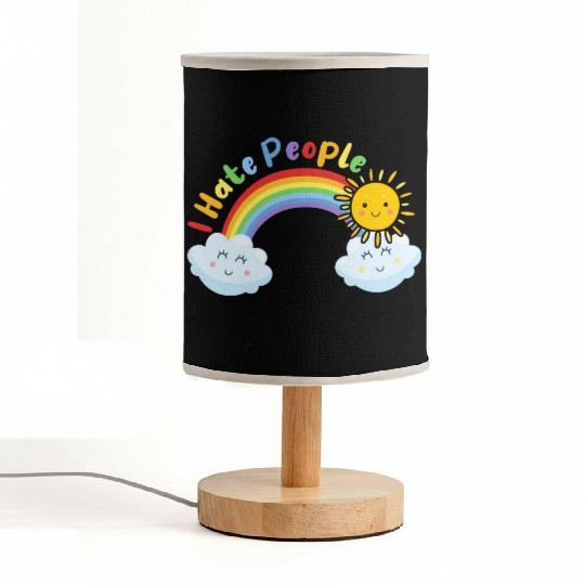 Cute Sun And Cloud I Hate People Fabric Lamps