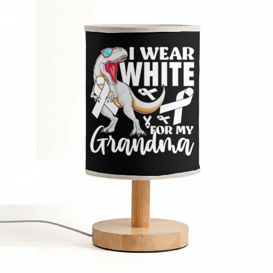 I Wear White For My Grandma Lung Cancer Awareness Fabric Lamps