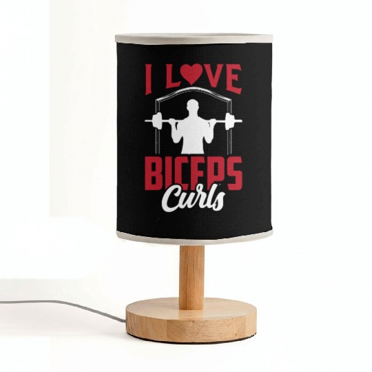 I Love Biceps Curls Curl Sayings Muscle Workout Fabric Lamps