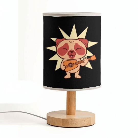Guitar Dog I Puppy I Kids Dog Fabric Lamps