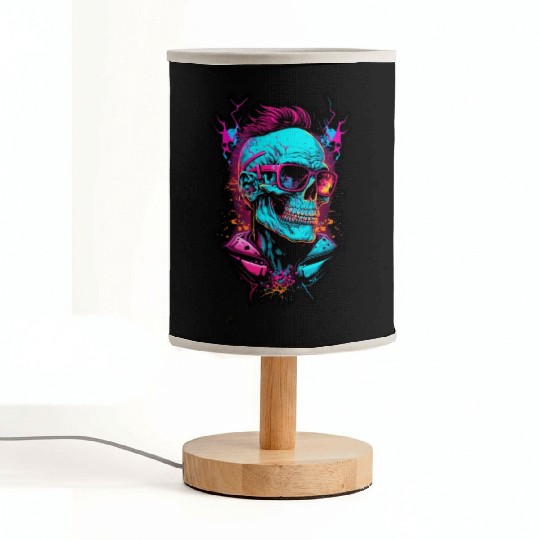 Hipster retro 80s skull neon trend punk metal rock Fabric Lamps