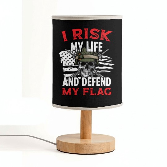 Soldier risk my life defend my flag military army Fabric Lamps