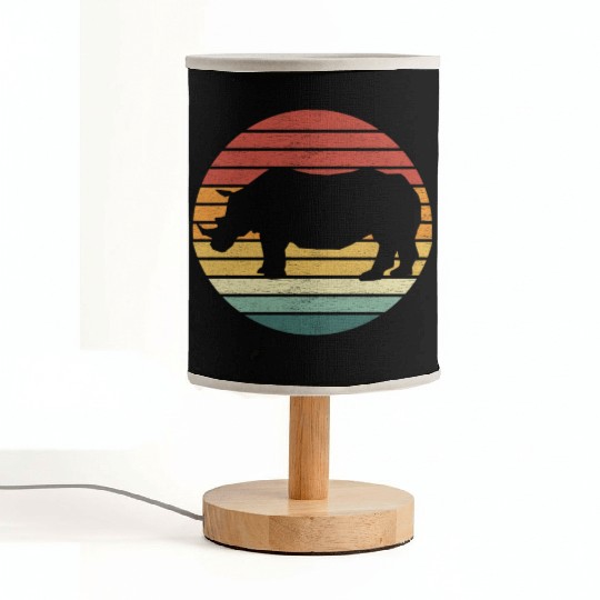 Rhino Lover - Vintage Sunset Rhinoceros Fabric Lamps