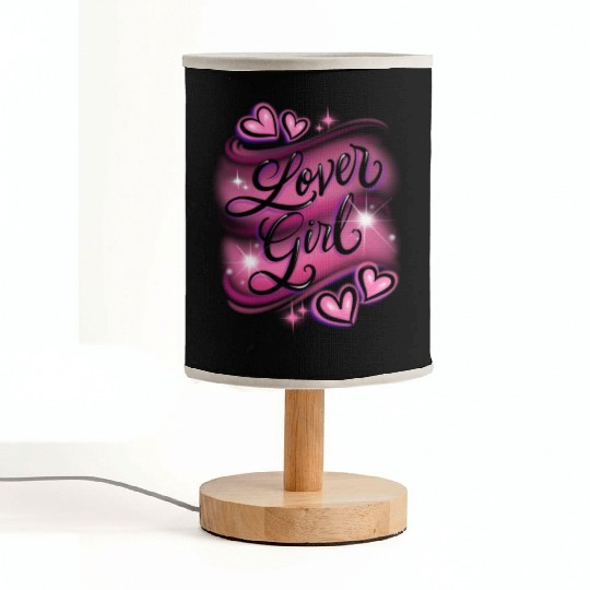 Lover Girl pink airbrush design Fabric Lamps